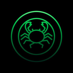 Poster - Crab in a plate outline nolan icon. Simple thin line, outline vector of restaurant icons for ui and ux, website or mobile application