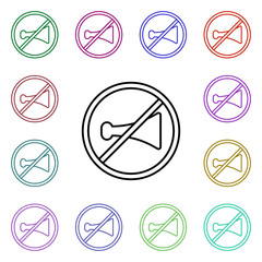 Poster - No sign multi color style icon. Simple thin line, outline vector of road sign icons for ui and ux, website or mobile application