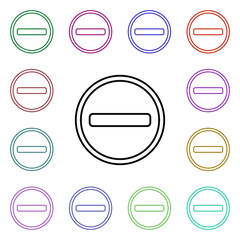 Poster - Prohibitory sign multi color style icon. Simple thin line, outline vector of road sign icons for ui and ux, website or mobile application
