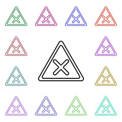 Poster - Intersection of equivalent roads multi color style icon. Simple thin line, outline vector of road sign icons for ui and ux, website or mobile application