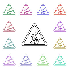 Poster - Repair mark multi color style icon. Simple thin line, outline vector of road sign icons for ui and ux, website or mobile application