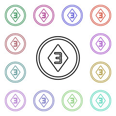 Poster - Sign height 3 multi color style icon. Simple thin line, outline vector of road sign icons for ui and ux, website or mobile application