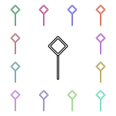 Poster - Road sign multi color style icon. Simple thin line, outline vector of road sign icons for ui and ux, website or mobile application