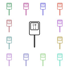 Poster - Road sign restaurant multi color style icon. Simple thin line, outline vector of road sign icons for ui and ux, website or mobile application