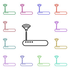 Aufkleber - Modem multi color style icon. Simple thin line, outline vector of technology icons for ui and ux, website or mobile application