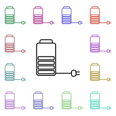 Poster - Battery charge multi color style icon. Simple thin line, outline vector of technology icons for ui and ux, website or mobile application