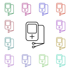 Poster - Music player multi color style icon. Simple thin line, outline vector of technology icons for ui and ux, website or mobile application