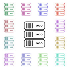 Poster - Date server multi color style icon. Simple thin line, outline vector of technology icons for ui and ux, website or mobile application
