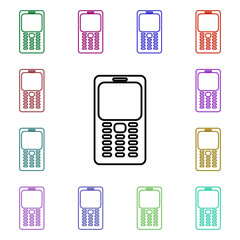 Aufkleber - Mobile phone multi color style icon. Simple thin line, outline vector of technology icons for ui and ux, website or mobile application