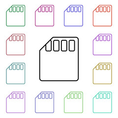 Aufkleber - Sd card multi color style icon. Simple thin line, outline vector of technology icons for ui and ux, website or mobile application
