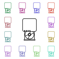 Poster - Cd room multi color style icon. Simple thin line, outline vector of technology icons for ui and ux, website or mobile application