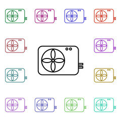 Poster - Air conditioning multi color style icon. Simple thin line, outline vector of technology icons for ui and ux, website or mobile application