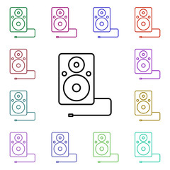 Poster - Acoustic column multi color style icon. Simple thin line, outline vector of technology icons for ui and ux, website or mobile application