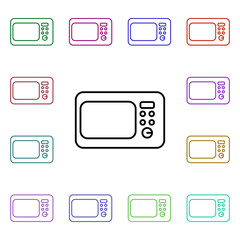 Poster - Microwave multi color style icon. Simple thin line, outline vector of technology icons for ui and ux, website or mobile application