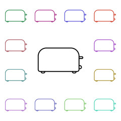 Poster - Toaster multi color style icon. Simple thin line, outline vector of technology icons for ui and ux, website or mobile application