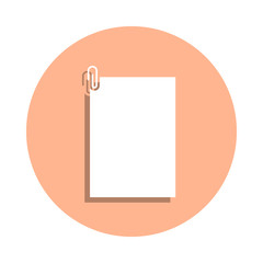 Poster - Attached document badge icon. Simple glyph, flat vector of web icons for ui and ux, website or mobile application