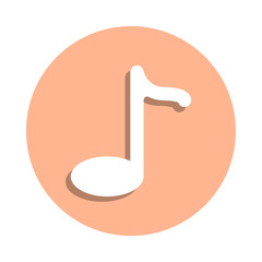Poster - Eighth note badge icon. Simple glyph, flat vector of web icons for ui and ux, website or mobile application