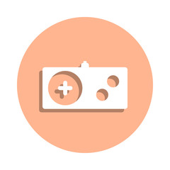 Poster - Gamepad badge icon. Simple glyph, flat vector of web icons for ui and ux, website or mobile application