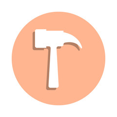 Poster - Hammer badge icon. Simple glyph, flat vector of web icons for ui and ux, website or mobile application