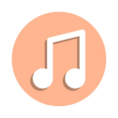 Poster - Quaver note badge icon. Simple glyph, flat vector of web icons for ui and ux, website or mobile application