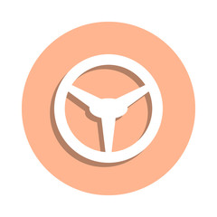 Poster - Steering wheel badge icon. Simple glyph, flat vector of web icons for ui and ux, website or mobile application