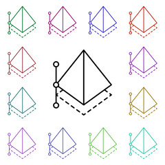 Poster - Design tool multi color icon. Simple thin line, outline vector of web icons for ui and ux, website or mobile application