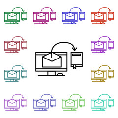 Poster - Online education multi color icon. Simple thin line, outline vector of web icons for ui and ux, website or mobile application