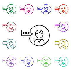 Poster - Personal connection multi color icon. Simple thin line, outline vector of web icons for ui and ux, website or mobile application
