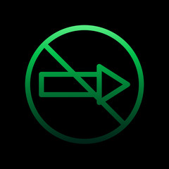 Poster - prohibition of right direction nolan icon. Simple thin line, outline vector of Ban icons for ui and ux, website or mobile application