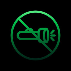 Poster - lamp ban nolan icon. Simple thin line, outline vector of Ban icons for ui and ux, website or mobile application