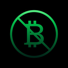 Poster - prohibition of bitcoin nolan icon. Simple thin line, outline vector of Ban icons for ui and ux, website or mobile application