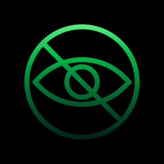 Poster - prohibition to watch nolan icon. Simple thin line, outline vector of Ban icons for ui and ux, website or mobile application