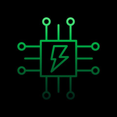 Poster - electricity, cpu nolan icon. Simple thin line, outline vector of electricity icons for ui and ux, website or mobile application