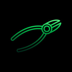 Poster - electricity, pliers nolan icon. Simple thin line, outline vector of electricity icons for ui and ux, website or mobile application