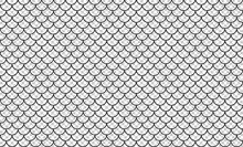 Line Art Of Fish Scale Pattern Isolated On Transparent Background, Tile Pattern Line, Mermaid Tail Pattern Grid For Decoration