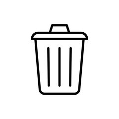 Poster - Simple trash can line icon.