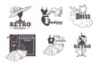 © Sonulkaster - Fashion retro boutique isolated icons, female clothes shop