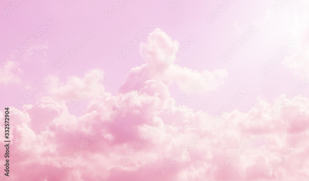 pink sky and clouds background - obrazy, fototapety, plakaty 