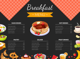 Sticker - Breakfast Menu Template for Restaurant and Cafe Including Vector Illustration