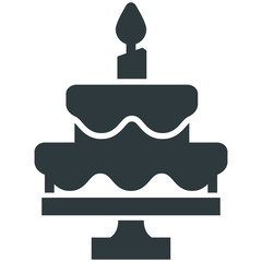 Wall Mural - cake black on white background