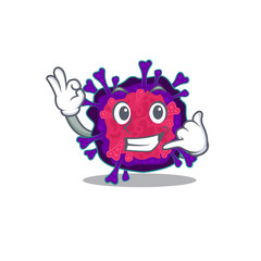 Sticker - Nyctacovirus mascot cartoon design showing Call me gesture