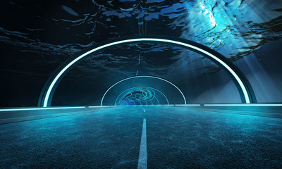 Wall Mural - Futuristic design tunnel road