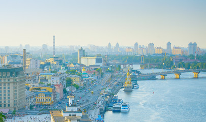 Fototapete - Panorama of Kyiv. Ukraine