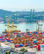 Singapore port containers import export
