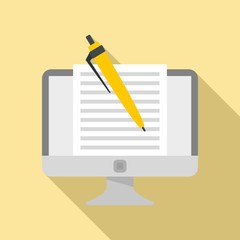 Poster - computer editor icon. flat illustration of computer editor vector icon for web design