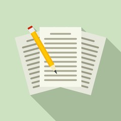 Poster - Edit education papers icon. Flat illustration of edit education papers vector icon for web design