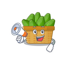 Poster - An icon of avocado fruit basket holding a megaphone