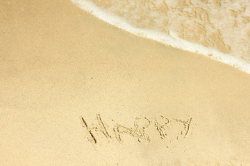 Wall Mural - holiday inscription on the beach