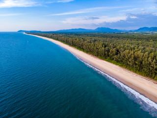 Wall Mural - High angle view, Thai Mueang beach in Phang Nga province, Thailand