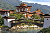 Fototapeta Góry - Punakha Dzong in Punakha Bhutan. It is the second oldest and second largest dzong in Bhutan and one of its most majestic structures.